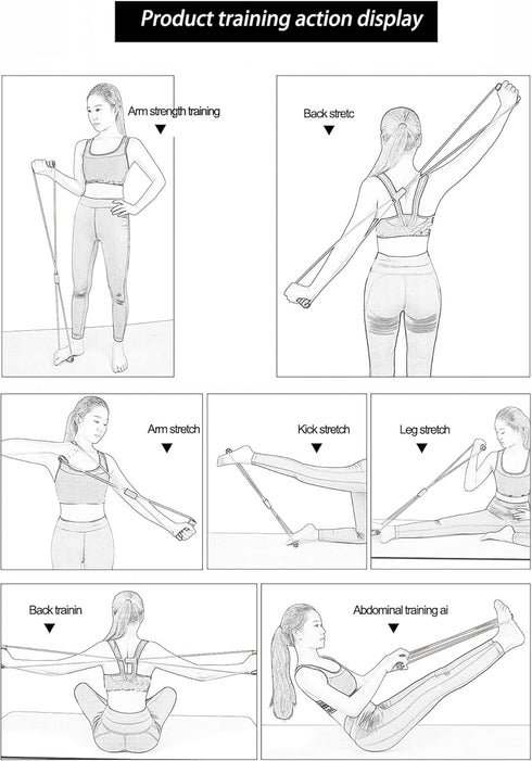 Gym or Home Workout Equipment,Figure 8 Resistance Band with Padded Handles Great for Stretch, Exercise, Fitness Training, Yoga, Resistance Weights...
