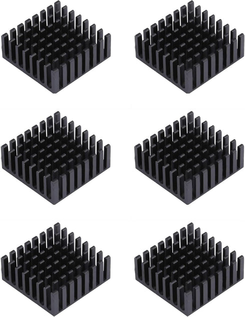 6pcs Small Heatsink 25x25x10mm / 0.98x0.98x0.39inch Aluminum Heat Sink Cooler Radiator with Thermal Conductive Double Sided Tape Cooling for ASUS ...