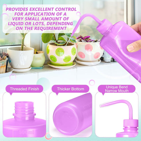 500ml Premium Eyelash Water Bottle for Extensions, 16oz Lash Rinse Bottle No Need to Squeeze Hard, Easy to Carry Tattoo Squeeze Bottle for Eyelash...