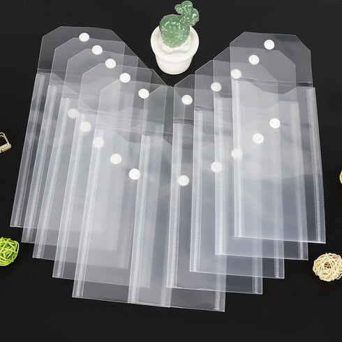 Plastic Envelopes 10 Pack Poly Hook Loop Closure,Receipt Stickers Storage Holder Document Folders for Receipt Cash Organization...