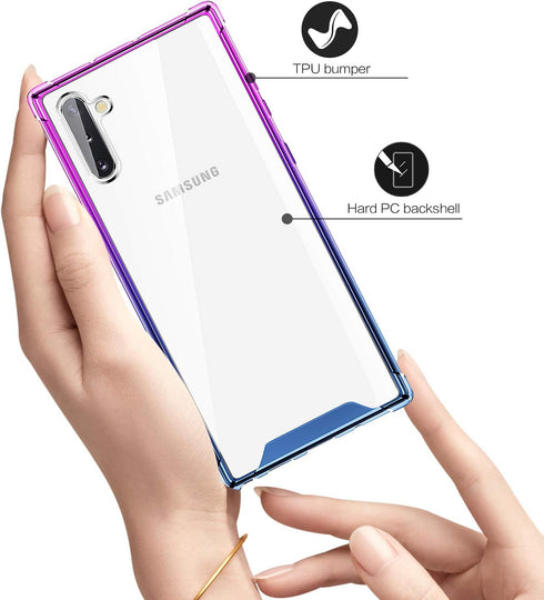 SALAWAT Galaxy Note 10 Case, Clear Galaxy Note 10 Case Cute Gradient Slim Phone Case Cover Reinforced TPU Bumper Shockproof Protective Case for Sa...