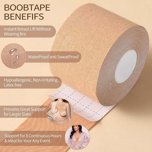 Okela Boob Tape - Breast Lift Tape for Large Breast,Body Tape for Breast Lift w 2 Pcs Breast Petal Adhesive Bra...