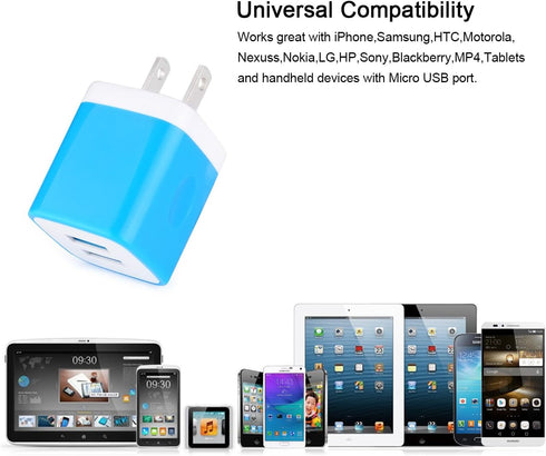 Wall Charger, Sicodo 3-Pack Dual Port USB Home Travel Wall Charger Plug Compatible with iPhone 15,14,13,12, SE,11, X Pro Max, Plus, Mini, Samsung ...