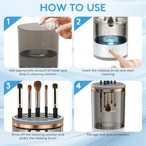 Electric Makeup Brush Cleaner, 2024 New Automatic Spinning Makeup Brush Cleaner, Cosmetic Brush Cleaner For All Size Makeup Brushes, Makeup Brush ...