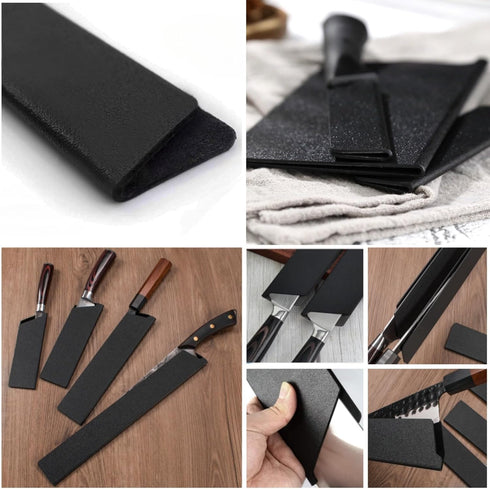 2 PCS Knife Sheath, Universal Kitchen Knife Covers, Non-BPA Chef Knife Edge Guard, ABS Knife Case Abrasion Resistant Felt Lined Knife Protector Sl...