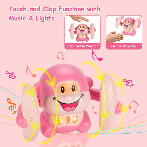 Universal Baby Toys for 0-36 Month Crawling Monkey Toys Tummy Time Toy, Interactive Dancing Walking Toy with Light & Music, Infant Toys 0-3, 6-12 ...