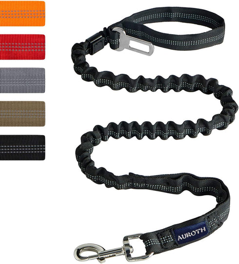 AUROTH Dog Leash, Heavy Duty Dog Leash Bungee, No Pull Dog Leash for Shock Absorption, Black Dog Training Leashes for Medium Large Breed Dogs 6FT,...