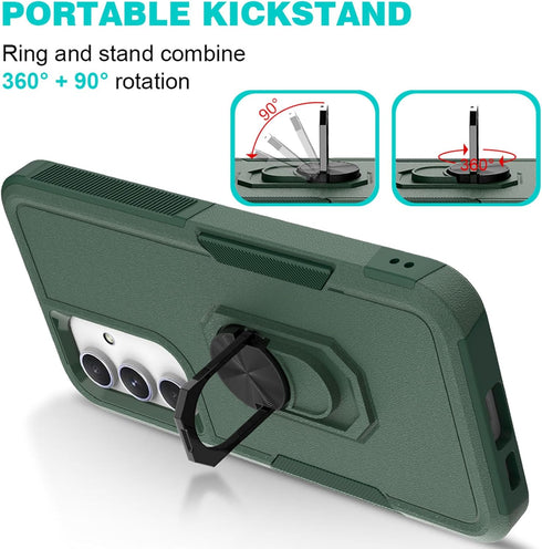 Ailiber for Galaxy S23 FE Case, Samsung S23 FE Phone Case with Screen Protector, Ring Kickstand for Magnetic Car Mount, Heavy Duty, Shockproof Pro...