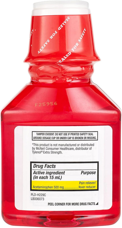 Rite Aid Adult Extra Strength Pain Reliever/Fever Reducer, Cherry Flavor, 500mg/15mL - 8 fl oz | Joint Pain | Muscle Pain Relief | Arthritis Pain ...