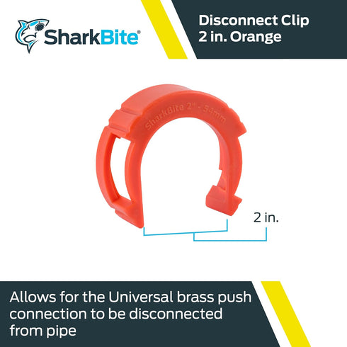 SharkBite 2 Inch Disconnect Clip for Push to Connect Brass Plumbing Fittings, UXLDC54...