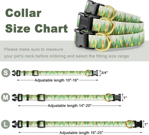 Dog Collar, Adjustable Boho Dog Collars for Medium Dogs, Cute Personalized Puppy Collar for Boy and Girl Dogs, Soft Nylon Pet Collar with Quick Re...