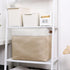 DULLEMELO Large Collapsible Storage Basket/Bin with Sturdy Leather Handles, Fabric Organizer Bin for Storage Clothes, Toys, Books, Office, Bedroom...