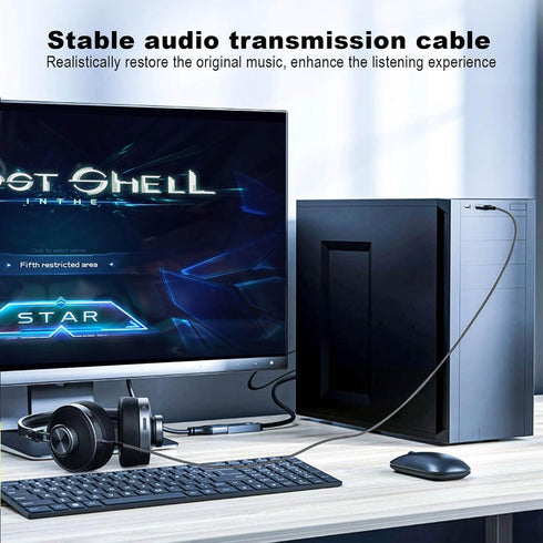 USB to 3.5mm Audio Aux Cable, 6.6FT/2M HiFi USB Male to 3.5mm Male Jack AUX Stereo Cord for PC, Laptop, Speaker, Headphones, Not Applicable to Cha...