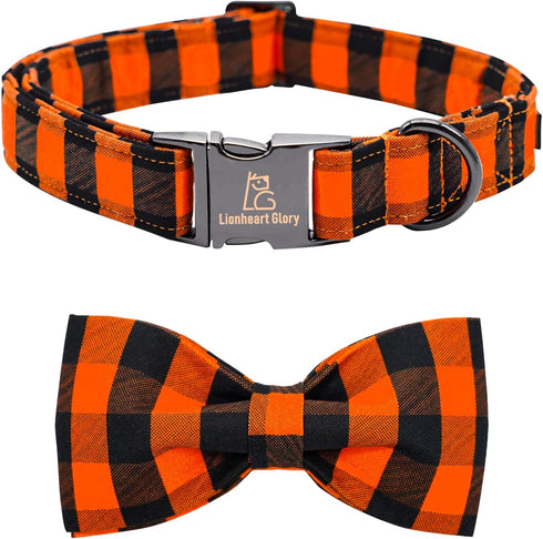 Lionheart glory Dog Collar Fall Dog Collars with Bow Tie Halloween Dog Collar Bow Female Male Pet Collar Dogs Collar Bows Duty Adjustable Dog Bow ...