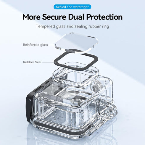 TELESIN Waterproof Case for GoPro Hero 12 Hero 11 Hero 10 Hero 9 Black, Underwater Dive Case Housing Shell Supports 60M/196FT Deep Diving Scuba Sn...