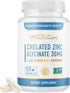 Chelated Zinc Supplements | Zinc Glycinate 30mg | Highly-Absorbable TRAACS Chelated Zinc Bisglycinate, Vitamin B6 & BioPerine | Immune Support, Ac...