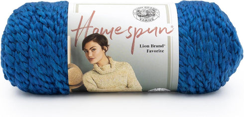 Lion Brand Yarn Homespun Yarn, Soft Bulky Yarn for Knitting, Crocheting, and Crafting, 1 pack, Montana Sky...