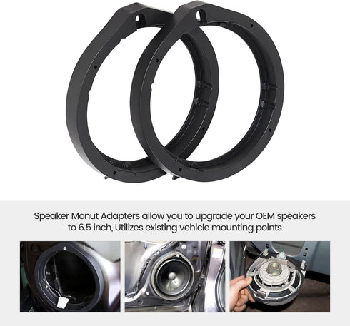 RED WOLF Front Rear Door Speaker Adapter + Wiring Harness for 2008-2013 Honda Civic Accord CRV, Acura 2005-2019 Aftermarket 6.5"- 6.75" Speaker Sp...