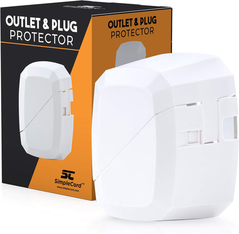 Outlet Cord Cover- Sliding Door Electrical Socket Protector- For Childproofing Safety & Prevents Unplugging- Deep Wall Receptacle Box by SimpleCor...
