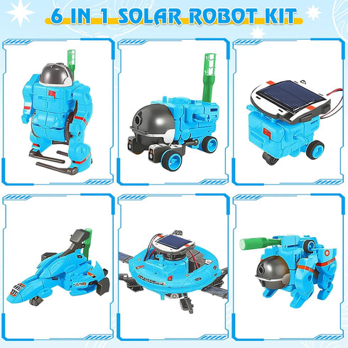 STEM Projects for Kids Ages 8-12 Solar Robot Kit 6-in-1 Space Toys for 10-Year-Old Boy Girl Gift Building Toys Science Kits Christmas Birthday Gif...