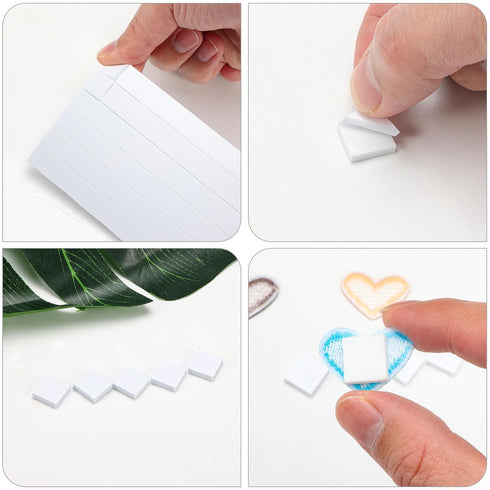 10 Sheets Foam Dual-Adhesive Squares,2 Sizes 3D Foam Squares Double Sided Self Adhesive Dots Mounting Squares, Adhesive Foam Squares for Scrapbook...