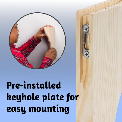 WADDELL Pine Corbel (5"Height x 3"Depth x 3/4"Thick) | Includes Pre-Installed Keyhole Plate & Wall Screw | Decorative Corbels for Countertops & Sh...