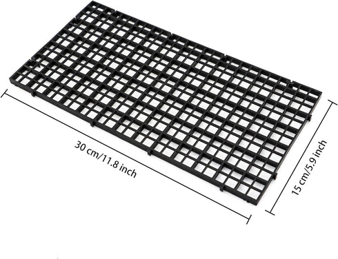 ALEGI Aquarium Fish Tank Divider Plastic Egg Crate Aquarium Filter Bottom Tray Plastic Grid (S 6pcs Black)...