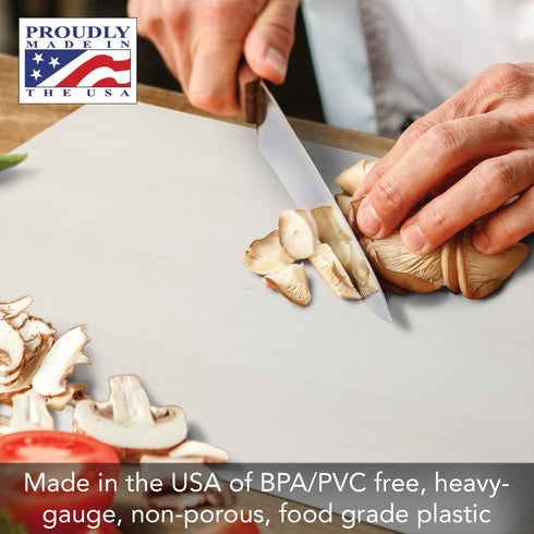 Cut N' Funnel Food Service Grade Heavy Gauge Flexible Plastic Cutting Board Mat 1 Pack18" x 12" Made in the USA BPA Free Dishwasher Safe...