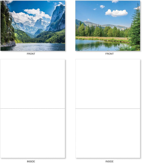 The Best Card Company - 20 Landscape Nature Note Cards Blank (4 x 5.12 Inch) (10 Designs, 2 Each) - Reflections AM1728OCB-B2x10...