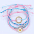 Caiyao 5Pcs Bohemian Sunflower Flower Braided String Bracelet Set for Women Boho Handmade Adjustable Woven Strand Rope Beads Daisy Bracelet Waterp...