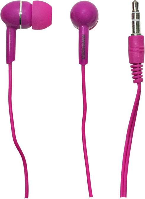 Magnavox MHP4850-PK Ear Buds in Pink | Available in Black, Blue, Pink, Purple, & White | Ear Buds Wired | Extra Value Comfort Stereo Earbuds Wired...