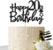 Black Glitter Happy 20th Birthday Cake Topper for, Hello 20th Anniversary, Cheers to 20 Years Party Decorations...