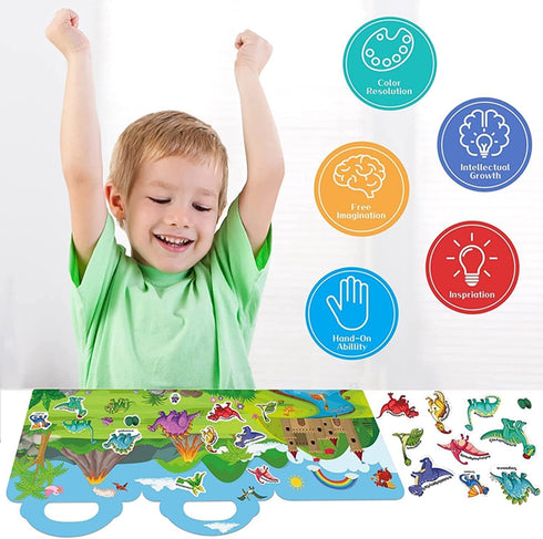 NIDEZON Sticker Activity Books Set for Toddlers, Reusable Sticker Book for Kids, Window Clings Educational Stickers Toy Birthday Gifts for Kids Ch...
