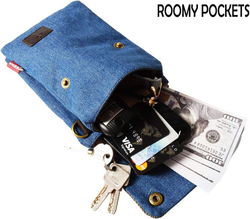Women Small Crossbody Bag Canvas Cell Phone Purse Coin Pouch Ladies Handbag Mini Shoulder Bag for Smartphone...