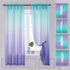 Yancorp 2 Panel Sets Semi Bedroom Curtains 96 inch Length Sheer Rod Pocket Curtain Linen Teal Turquoise Purple Ombre Girls Living Room Mermaid Bed...