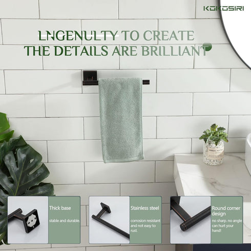 KOKOSIRI Bathroom Towel Bar Hand Towel Holders Wall Mount Toilet Kitchen Cabinet Paper Holder Stainless Steel Bath Accessories Oil Rubbed Bronze, ...