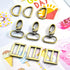 15Pcs Metal Swivel Snaps Hooks with D Rings and Tri-Glides Slide Buckles for Key Lanyard Purse Bag Straps Dog Collars DIY Sewing Hardware Craft (1...