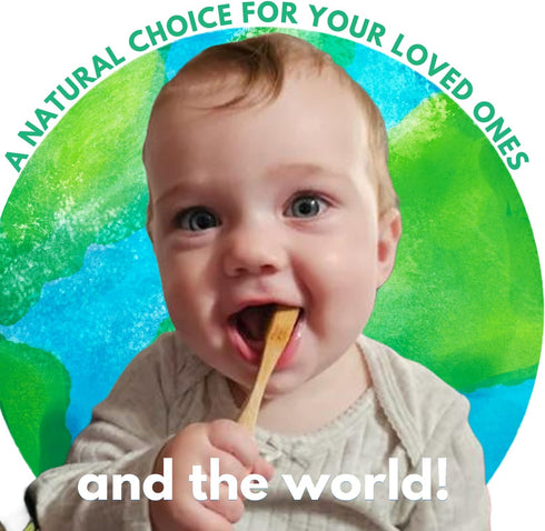 Gaia Guy Natural Bristle Bamboo Toothbrush for Kids (NO Nylon - Boar Hair ONLY) - Totally Compostable & Biodegradable Boar Bristle and Bamboo Toot...