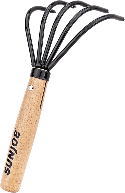 Nisaku by Sun Joe NJP555 Kumade Gohondume 5 Tine Claw Rake and Cultivator 4.75-Inch Width, Japanese Carbon Stainless Steel Prongs...