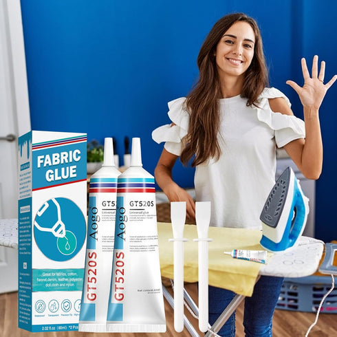 Fabric Glue 2 Pieces 60ml Suitable for All Fabrics Cotton Linen Denim Leather Polyester Doll Repair Fabric Glue Permanent Clear Washable Fabric Li...