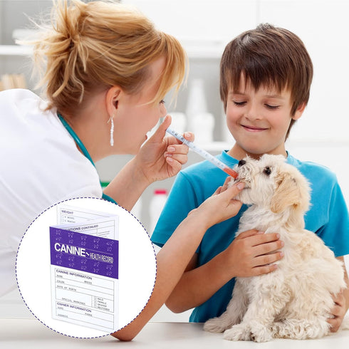 Eaasty 48 Pack Dog Vaccine Record Book Puppy Vaccination Record Card Foldable Puppy Vaccines Shot Record Canine Health Record Booklet Dog Nursing ...