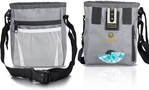 SunGrow Dog, Ferret & Parrot Training Pouch, Training Bag for Treats, Kibbles, Toys & Accessories, Gray, Multiwear and Weather-Proof, 1 pouch with...