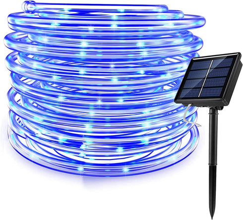 Solar Rope Lights Outdoor String Lights, 16.5 Ft 50 LED Tube Light Waterproof Copper Wire Fairy Lights for Garden Fence Yard Christmas Wedding Par...