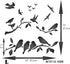 Birds on Branches Stencil, 10 x 10 inch (L) - Bird Branch Silhouette Stencils for Painting Template...