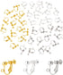 NBEADS 100 Pcs Screw Adjustment Brass Screw Clip Earring Converters, Random Mixed Color Clip-on Earring Findings Components Screw Back Ear Wire wi...