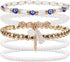 Twinfree 30Pcs Anklet Bracelets for Women Handmade Beads Anklets Bohemian Beach Beads Ankle Bracelets Set for Girls...
