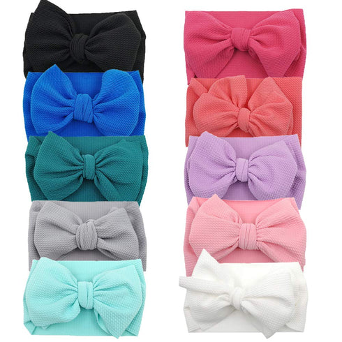 Baby Girl Bow Headbands Newborn Hairband Baby Turban Knotted Elastic Headwrap for Toddler Hair Accessories (AA07-10PCS)...