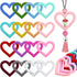 Motionchic 16 Pcs Silicone Beadable O Rings 65mm Silicone Bead Ring Round Silicone Bead Loop with 2 Hole Silicone Focal Bead for DIY Keychain Car ...