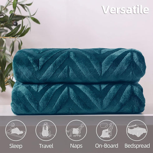 Whale Flotilla Flannel Fleece Throw Blanket for Couch Sofa Bed, Lightweight Breathable Soft Throws Plush Fluffy Chevron Design Decorative Blankets...