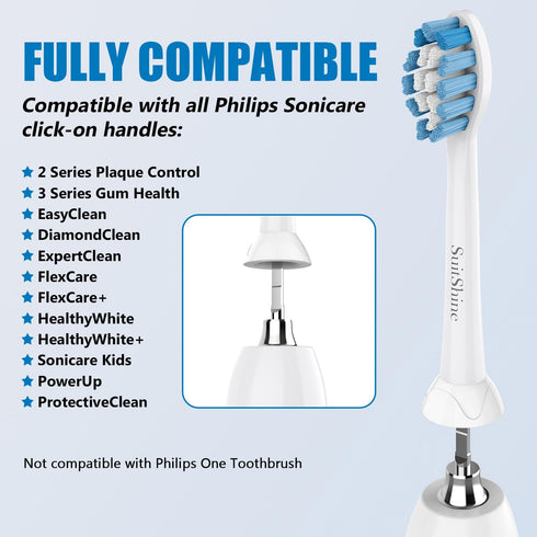 Replacement Toothbrush Heads Compatible with Philips Sonicare Replacement Heads, Sonicare Replacement Brush Head and More Snap-on Handles, 8 Pack...